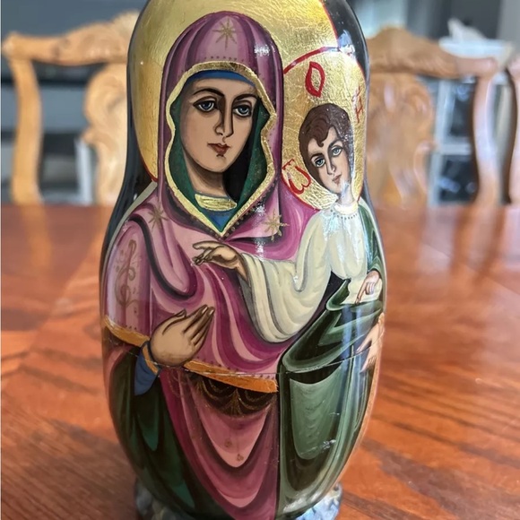 Russian Religious Nesting Dolls Signed - Picture 2 of 4